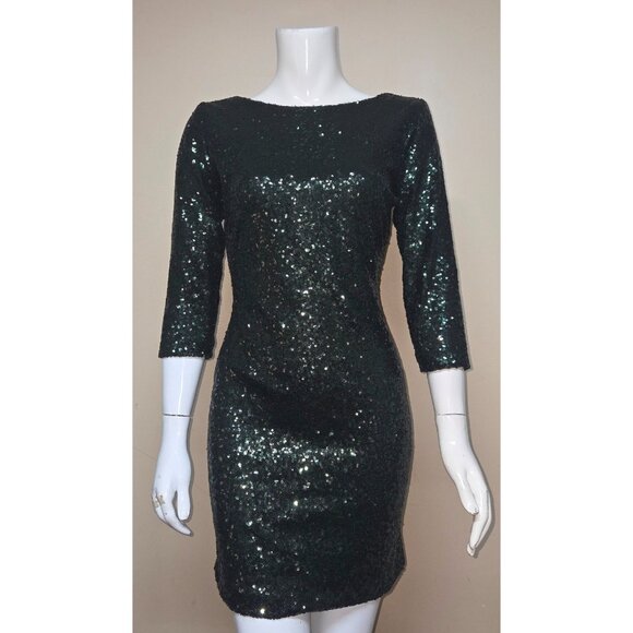 Gianni Bini Green Sequin Bodycon Cocktail Dress Women Size SMALL NEW Retail $129 - Picture 1 of 6